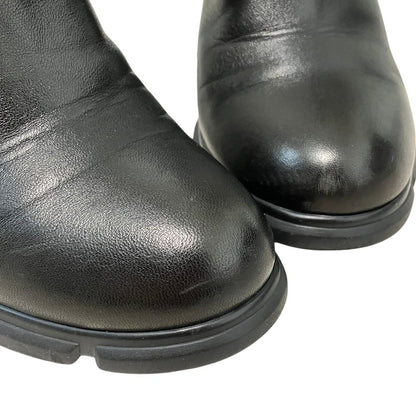 Prada Side Gore Leather Short Boots Black 36 — view 5