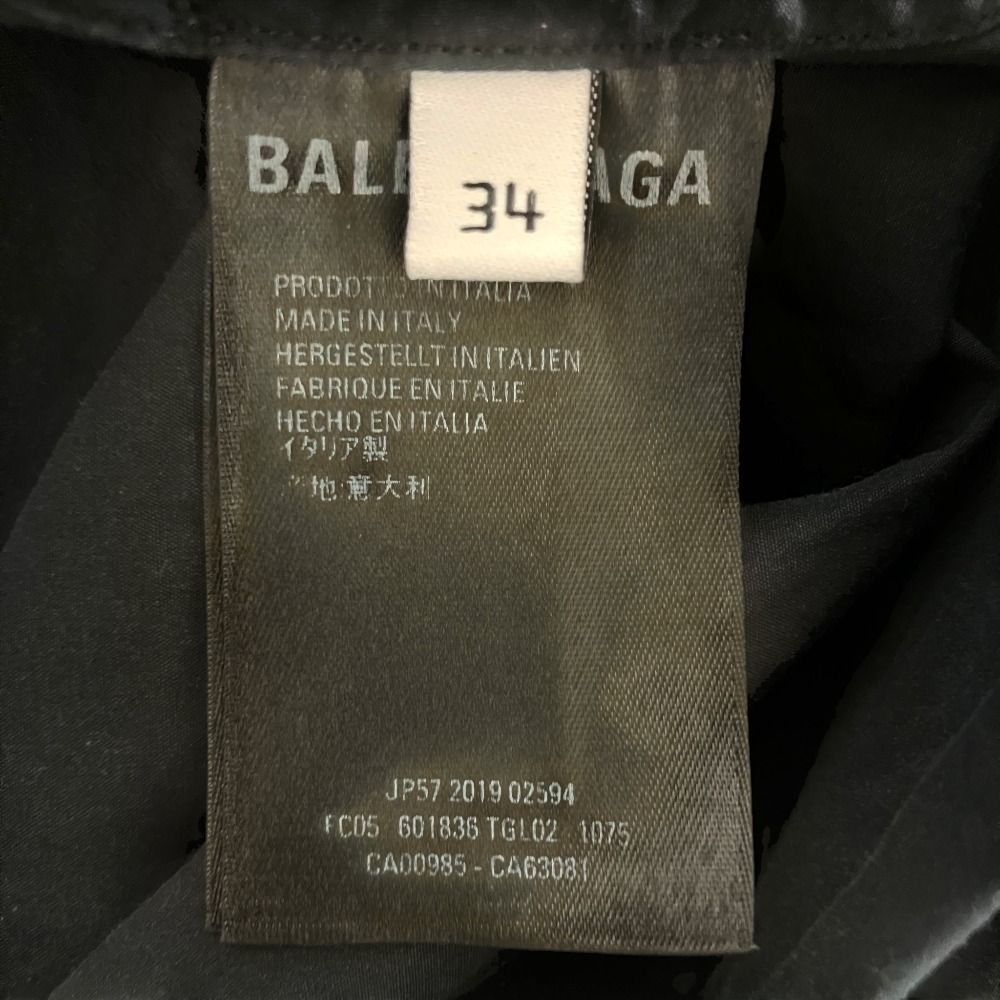 Balenciaga BB All Over Print Open Color Swing Shirt Blouse 34 Black — view 6