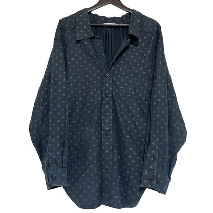 Balenciaga BB All Over Print Open Color Swing Shirt Blouse 34 Black