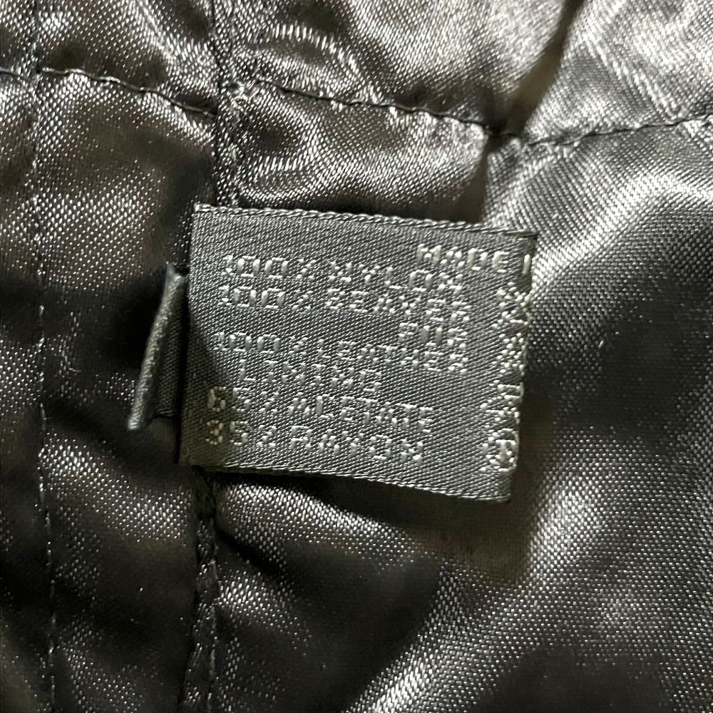 Prada Vintage Leather Trim Padded Liner Nylon Coat S Black — view 8