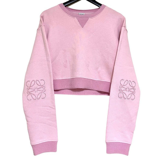 Loewe Anagram Cutwork Cropped Sweatshirt Shirt L Pink