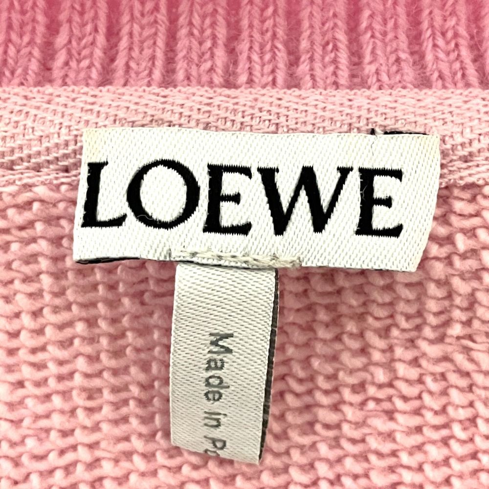 Loewe Anagram Cutwork Cropped Sweatshirt Shirt L Pink — view 7