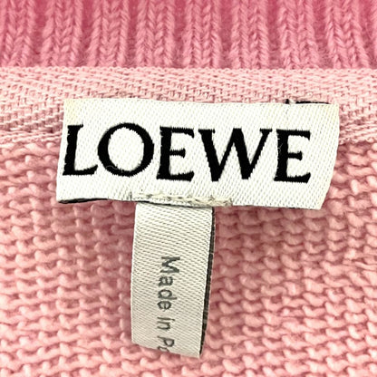 Loewe Anagram Cutwork Cropped Sweatshirt Shirt L Pink — view 7