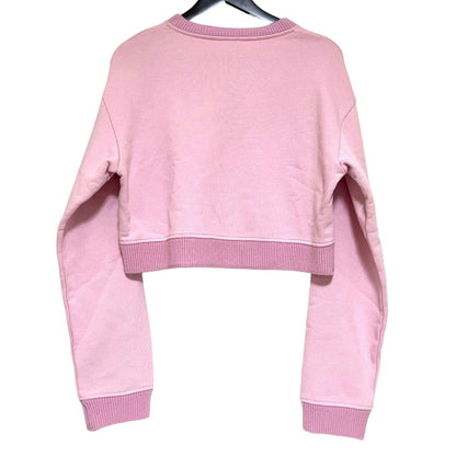 Loewe Anagram Cutwork Cropped Sweatshirt Shirt L Pink — view 2