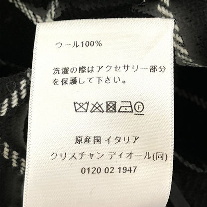 Dior Logo Button Plaid Tweed Wrap Skirt Mini Black — view 7