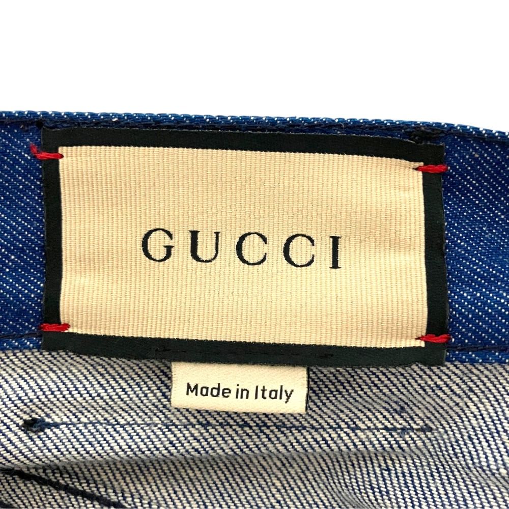 Gucci Calfskin Length Cut Off Trapeze Denim Skirt 38 160 Indigo Blue — view 7