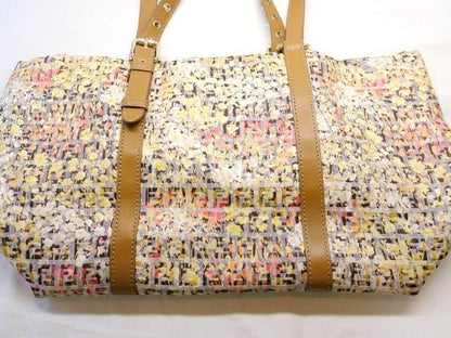 Fendi Zucchino Tote Bag Canvas Leather Multicolor Charm — view 3