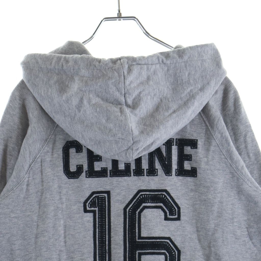 Celine Hooded Sweater Embroidered with 16 Number Logo Print Cashmere Blend — view 4
