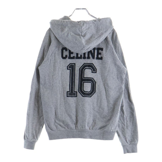 Celine Hooded Sweater Embroidered with 16 Number Logo Print Cashmere Blend