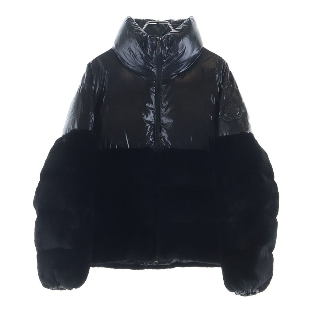 Moncler Logodec Down Jacket Faux Fur Cut Replacement Black