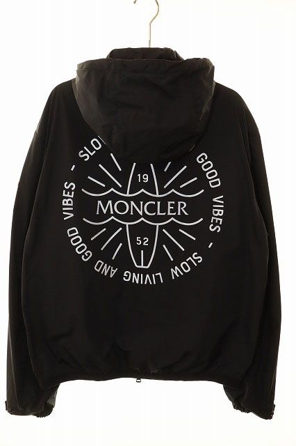 Moncler Clapier Back Print Shell Jacket 2 Black — view 2
