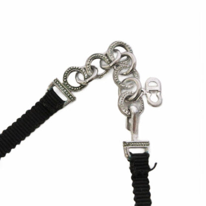 Dior Choker Ribbon Silver Color Black Necklace — view 6