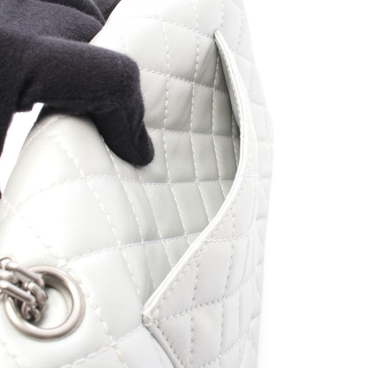 Chanel Shoulder Bag 2.55 Quilted Mademoiselle Chain Silver Leather Double Flap — view 6