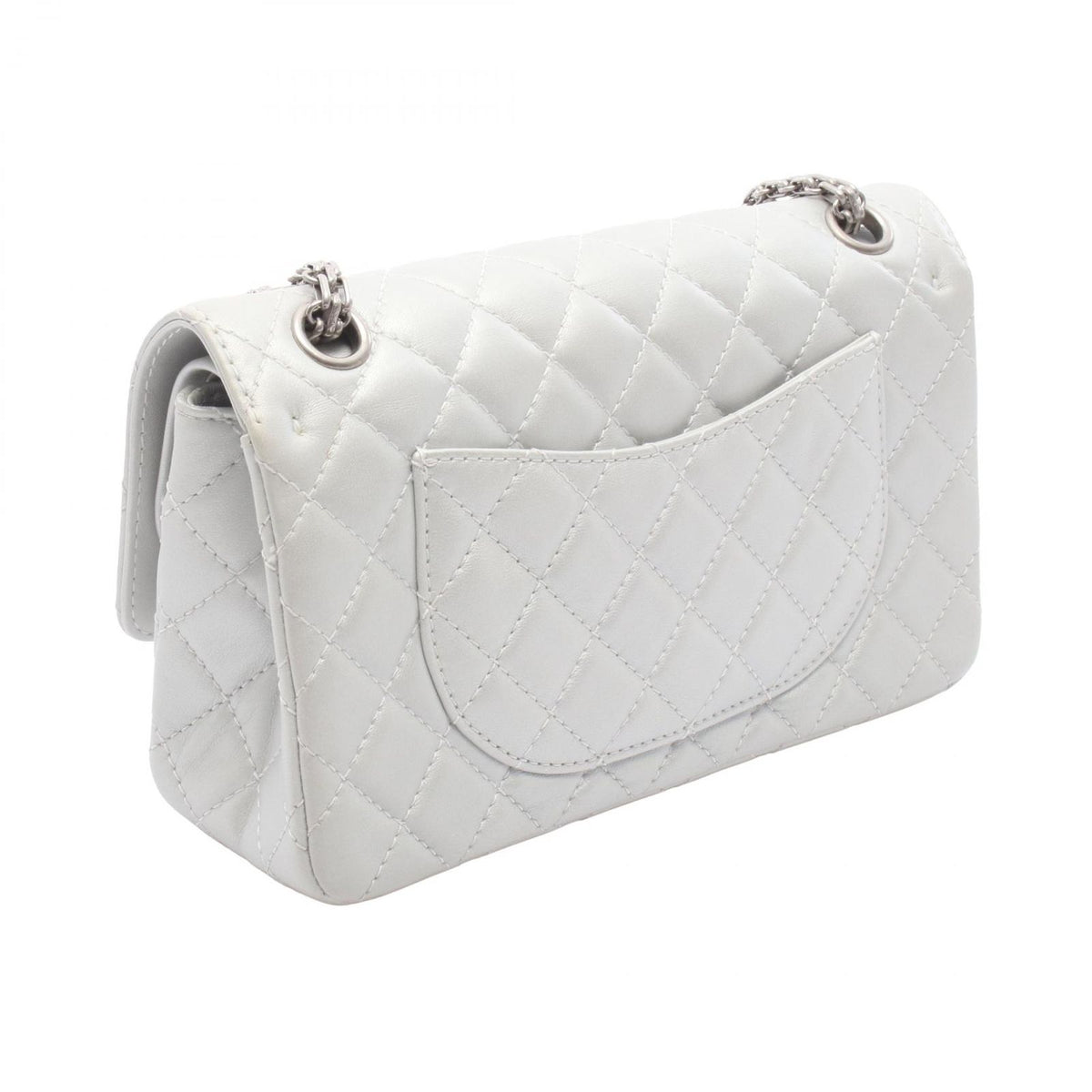 Chanel Shoulder Bag 2.55 Quilted Mademoiselle Chain Silver Leather Double Flap — view 2