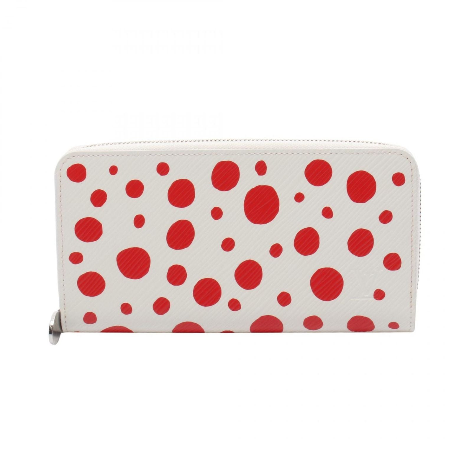 Louis Vuitton Round Wallet LV YK Zippy White Rouge Leather Yayoi Kusama