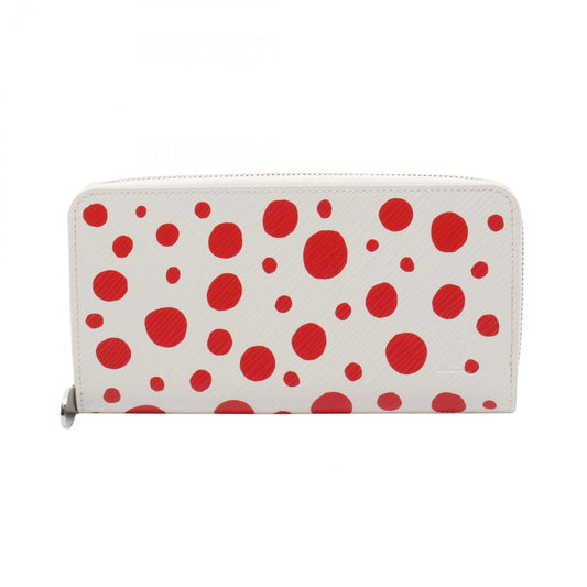 Louis Vuitton Round Wallet LV YK Zippy White Rouge Leather Yayoi Kusama