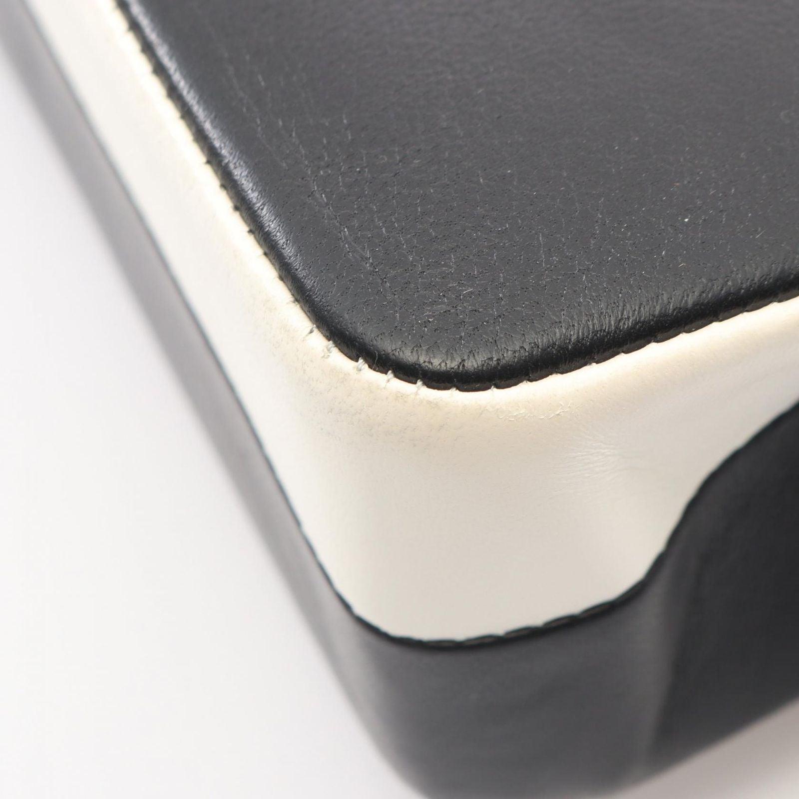 Chanel Shoulder Bag Double Flap Bicolor Black White Lambskin Chain — view 7