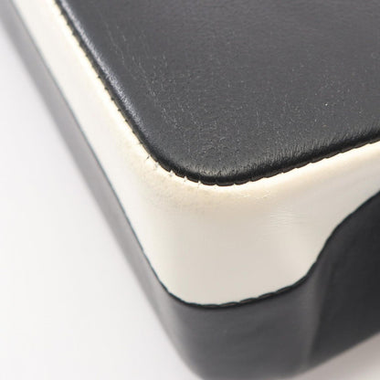 Chanel Shoulder Bag Double Flap Bicolor Black White Lambskin Chain — view 7