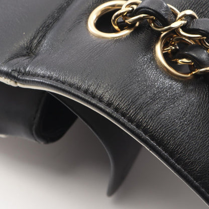 Chanel Shoulder Bag Double Flap Bicolor Black White Lambskin Chain — view 8