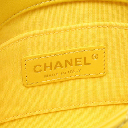 Chanel Shoulder Bag Quilted Small Flap Chain Yellow Lambskin — view 4