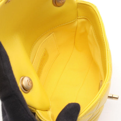 Chanel Shoulder Bag Quilted Small Flap Chain Yellow Lambskin — view 3