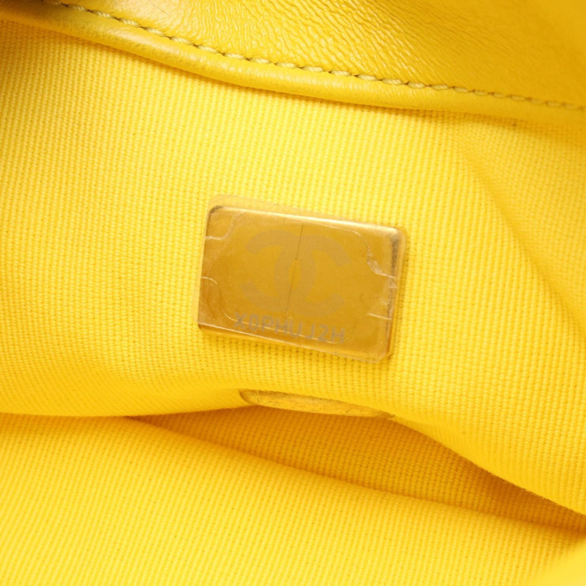 Chanel Shoulder Bag Quilted Small Flap Chain Yellow Lambskin — view 5