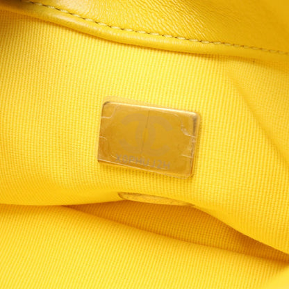 Chanel Shoulder Bag Quilted Small Flap Chain Yellow Lambskin — view 5