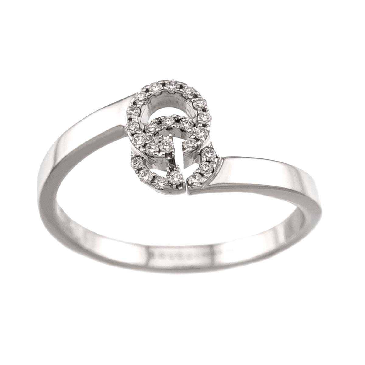 Gucci GG Running Diamond Ring 18K White Gold — view 2