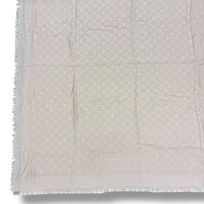 Louis Vuitton Silk Wool Scarf Monogram Beige — view 6