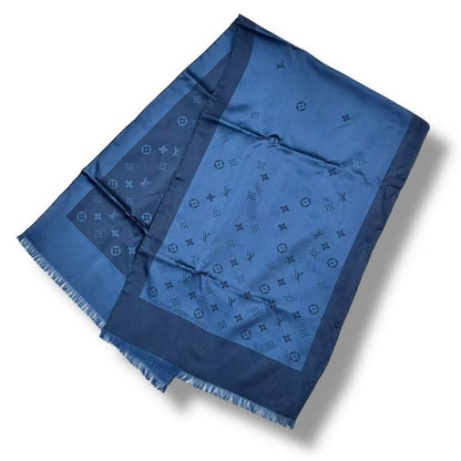 Louis Vuitton Silk Scarf Monogram Navy — view 3