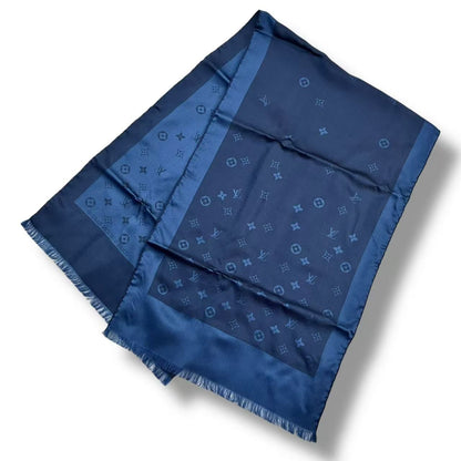 Louis Vuitton Silk Scarf Monogram Navy — view 4
