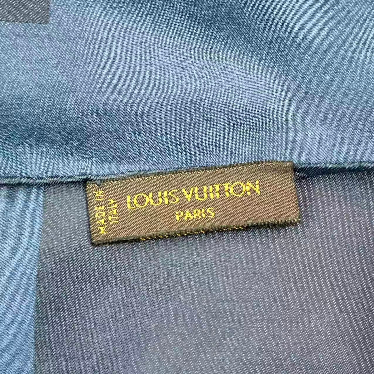 Louis Vuitton Silk Scarf Monogram Navy — view 7