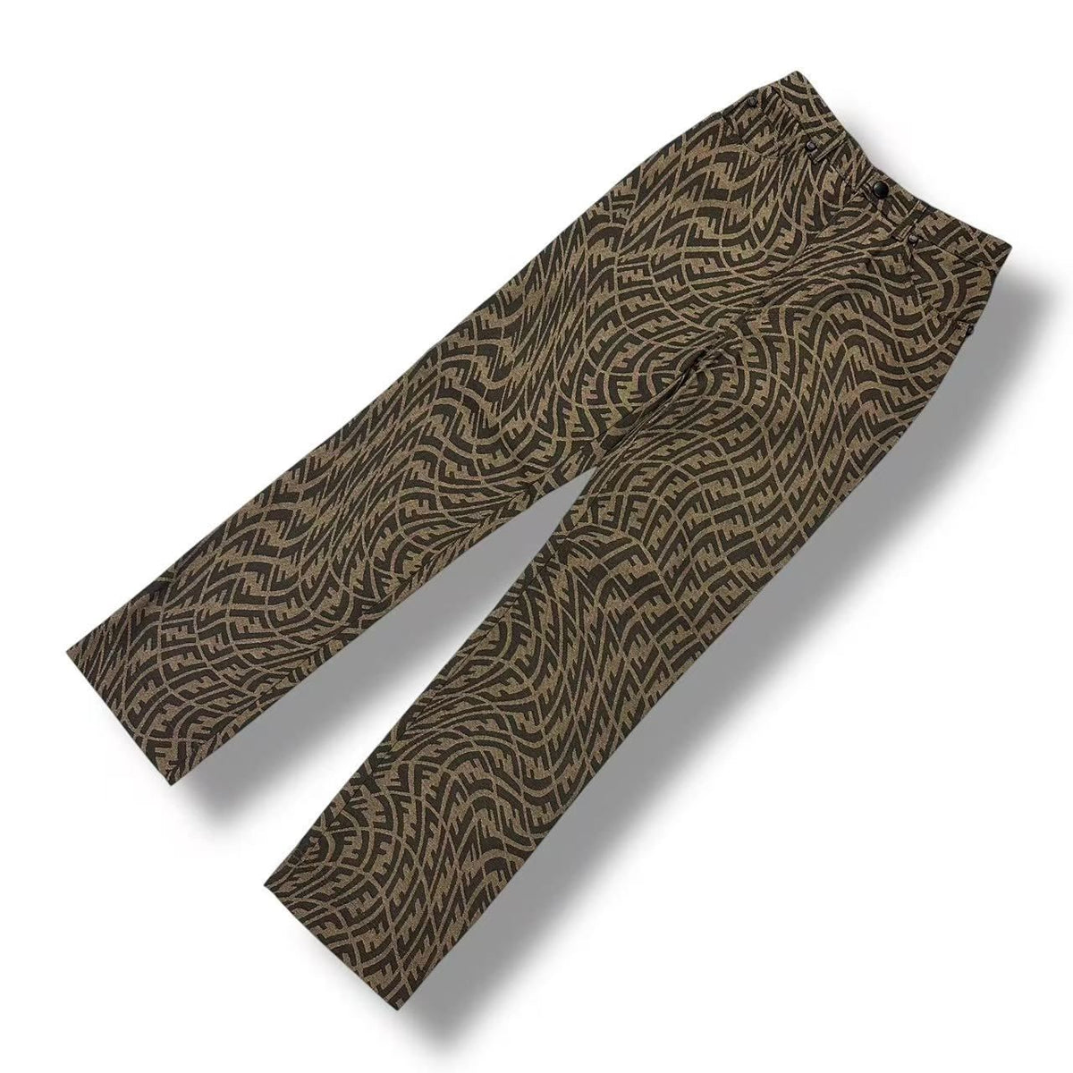 Fendi Zucca Cotton Polyester Pants 36 Brown — view 2