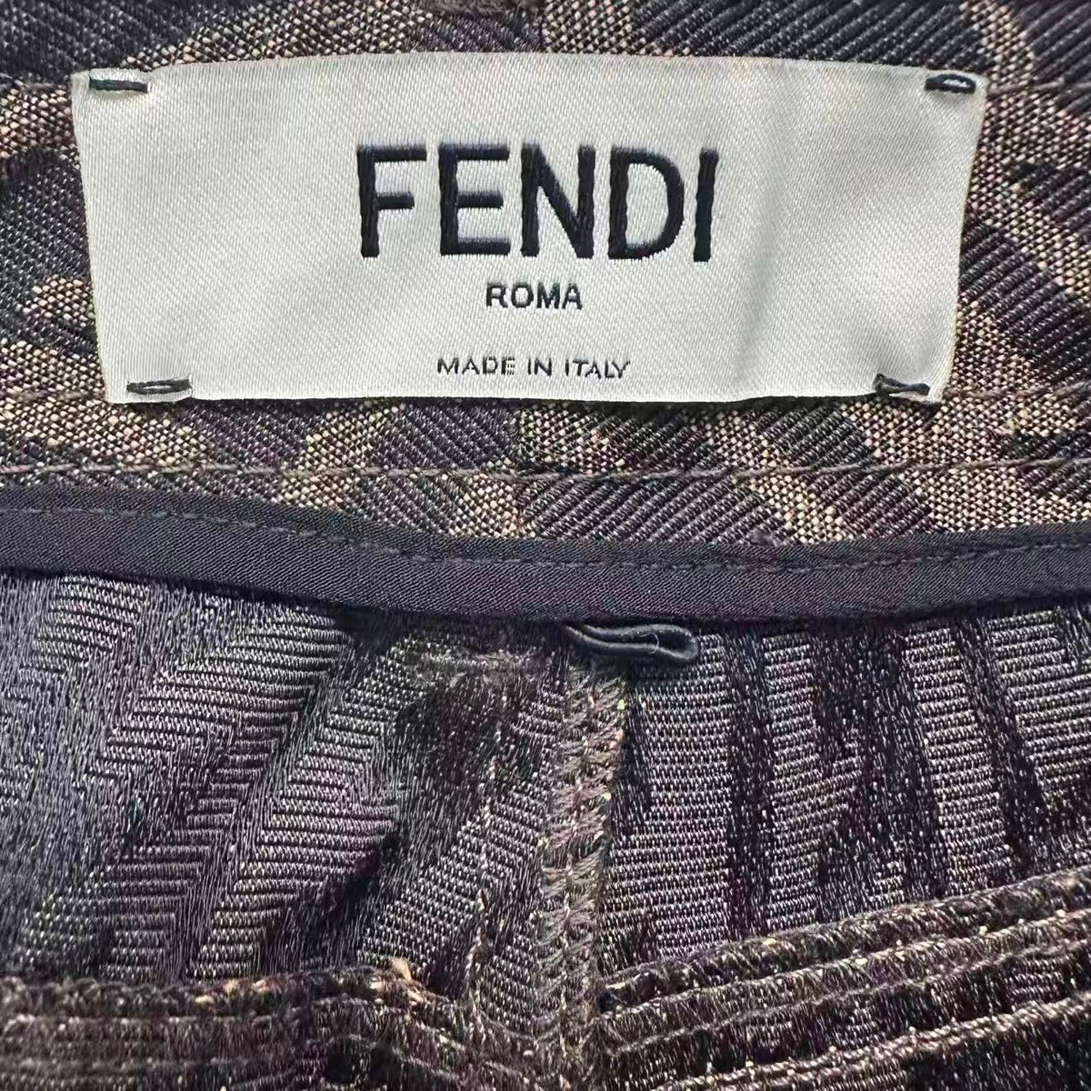 Fendi Zucca Cotton Polyester Pants 36 Brown — view 5