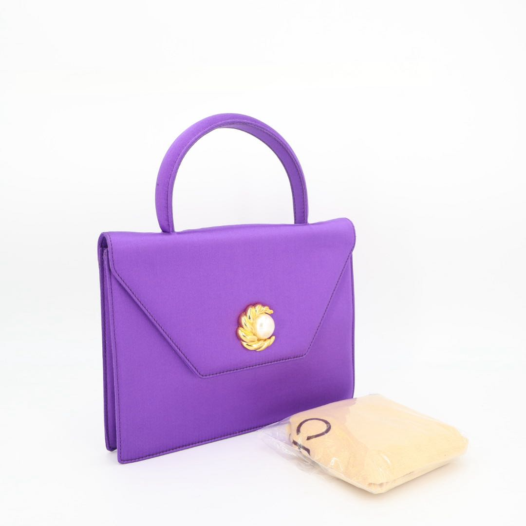 Celine Vintage Satin Top Handle Handbag