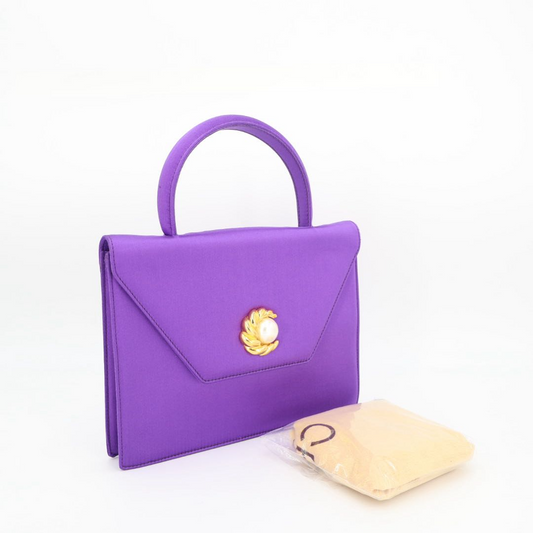 Celine Vintage Satin Top Handle Handbag