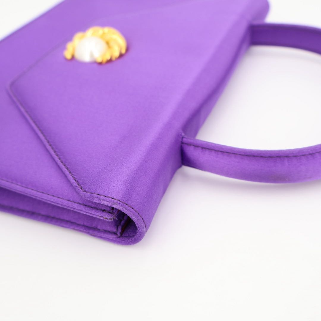 Celine Vintage Satin Top Handle Handbag — view 5