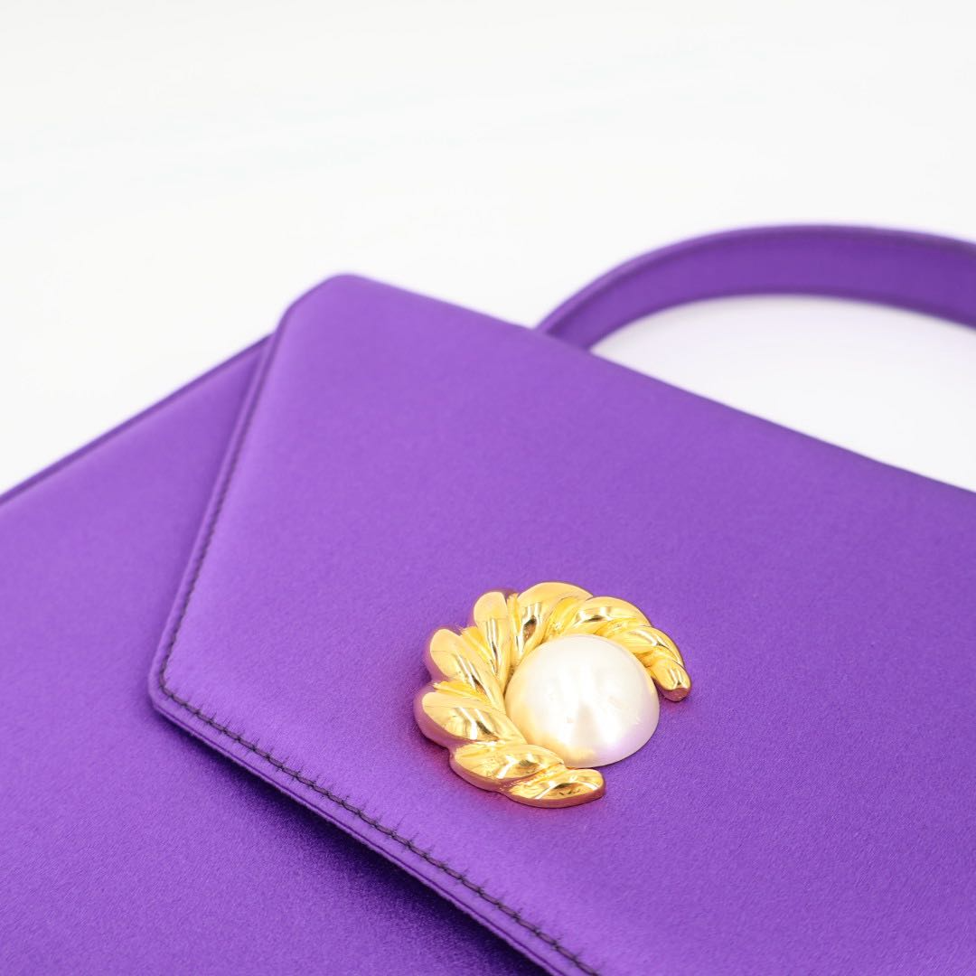 Celine Vintage Satin Top Handle Handbag — view 4
