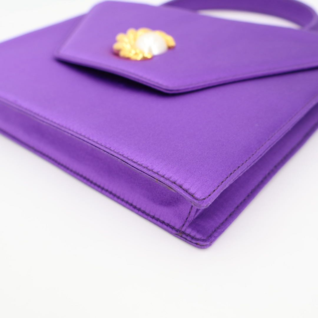 Celine Vintage Satin Top Handle Handbag — view 3