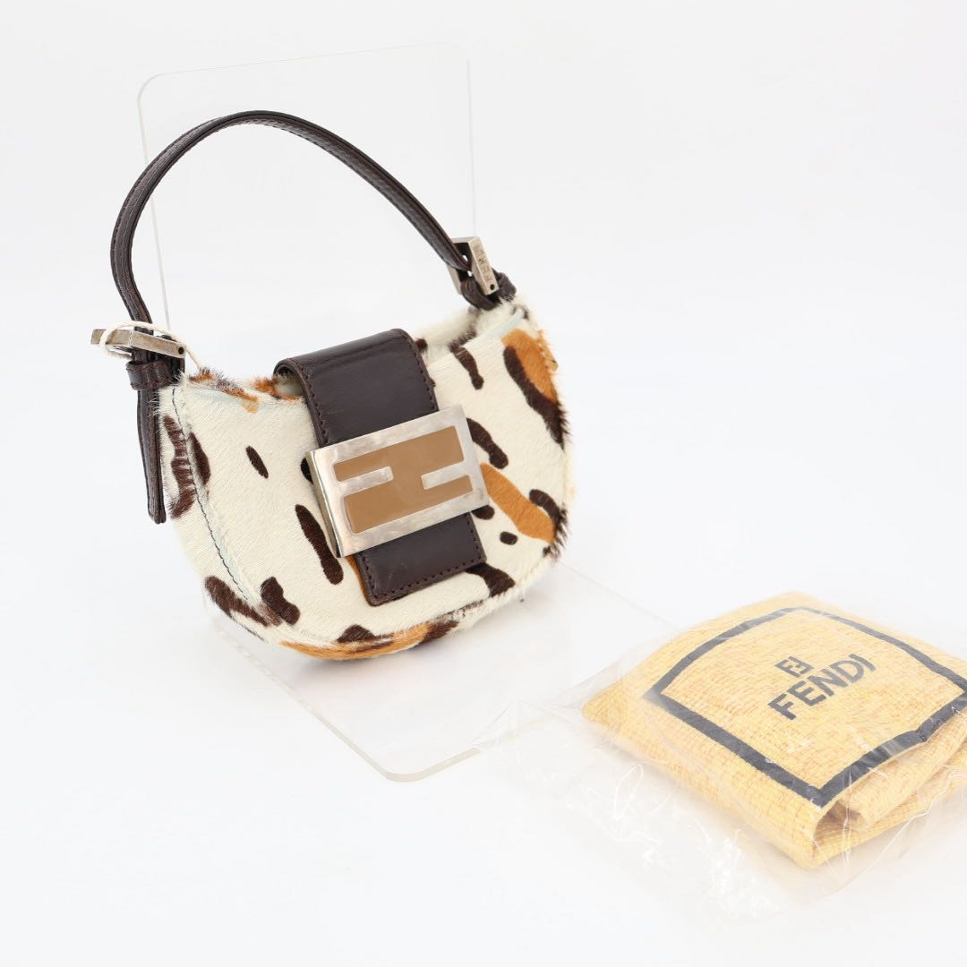 Fendi Mini Croissant Brown Leopard Handbag
