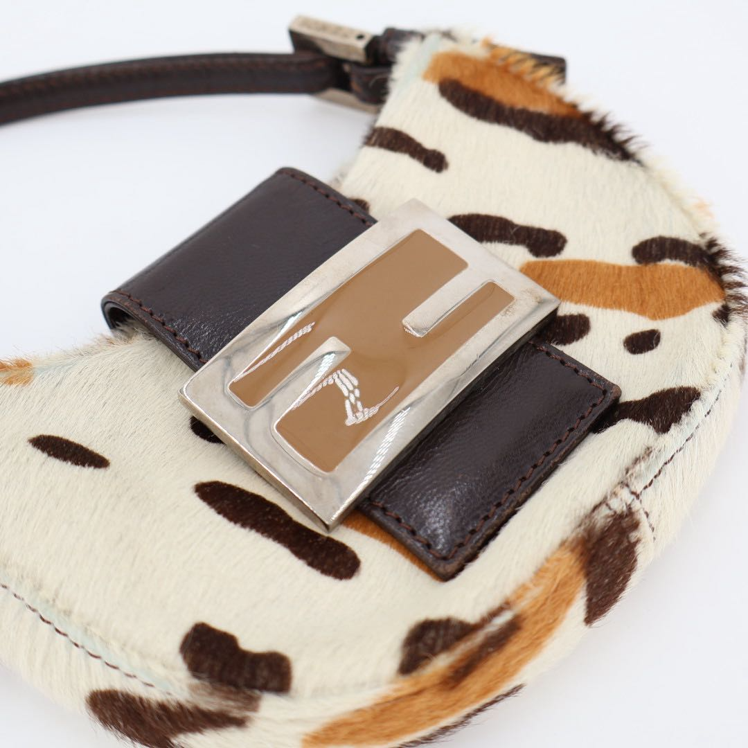 Fendi Mini Croissant Brown Leopard Handbag — view 3