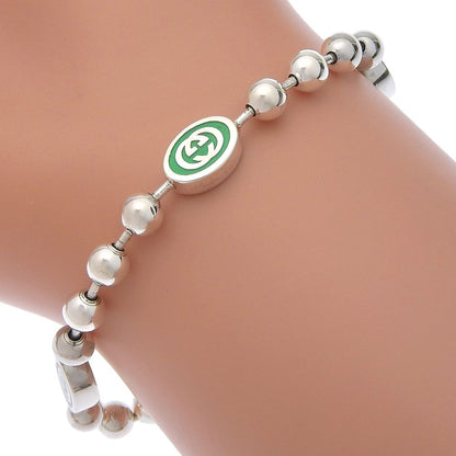 Gucci Interlocking G Ball Chain 925 Sterling Silver Bracelet — view 3