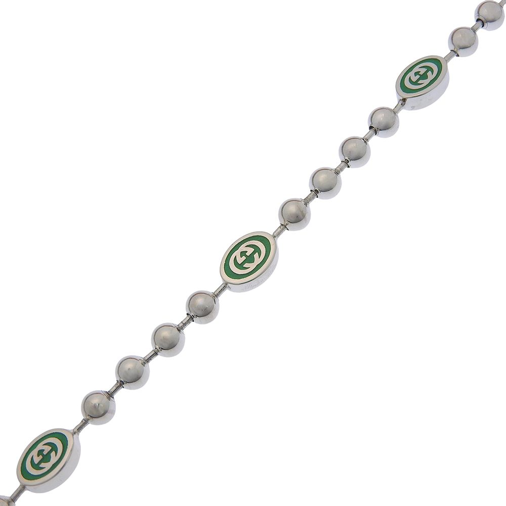 Gucci Interlocking G Ball Chain 925 Sterling Silver Bracelet — view 4