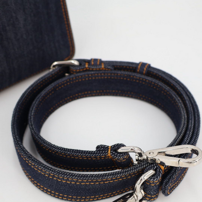 Fendi Peekaboo Icy Small Denim 2-Way Handbag Navy — view 5