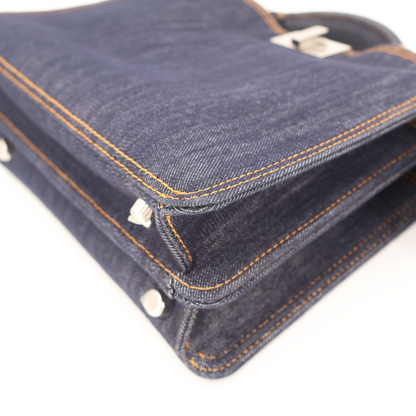 Fendi Peekaboo Icy Small Denim 2-Way Handbag Navy — view 2