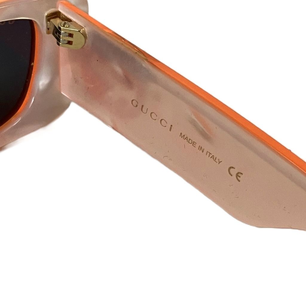 Gucci Sunglasses Rectangular Interlocking G 52 Ro 20 Orange Eyewear — view 6