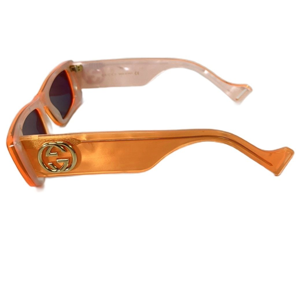 Gucci Sunglasses Rectangular Interlocking G 52 Ro 20 Orange Eyewear — view 3