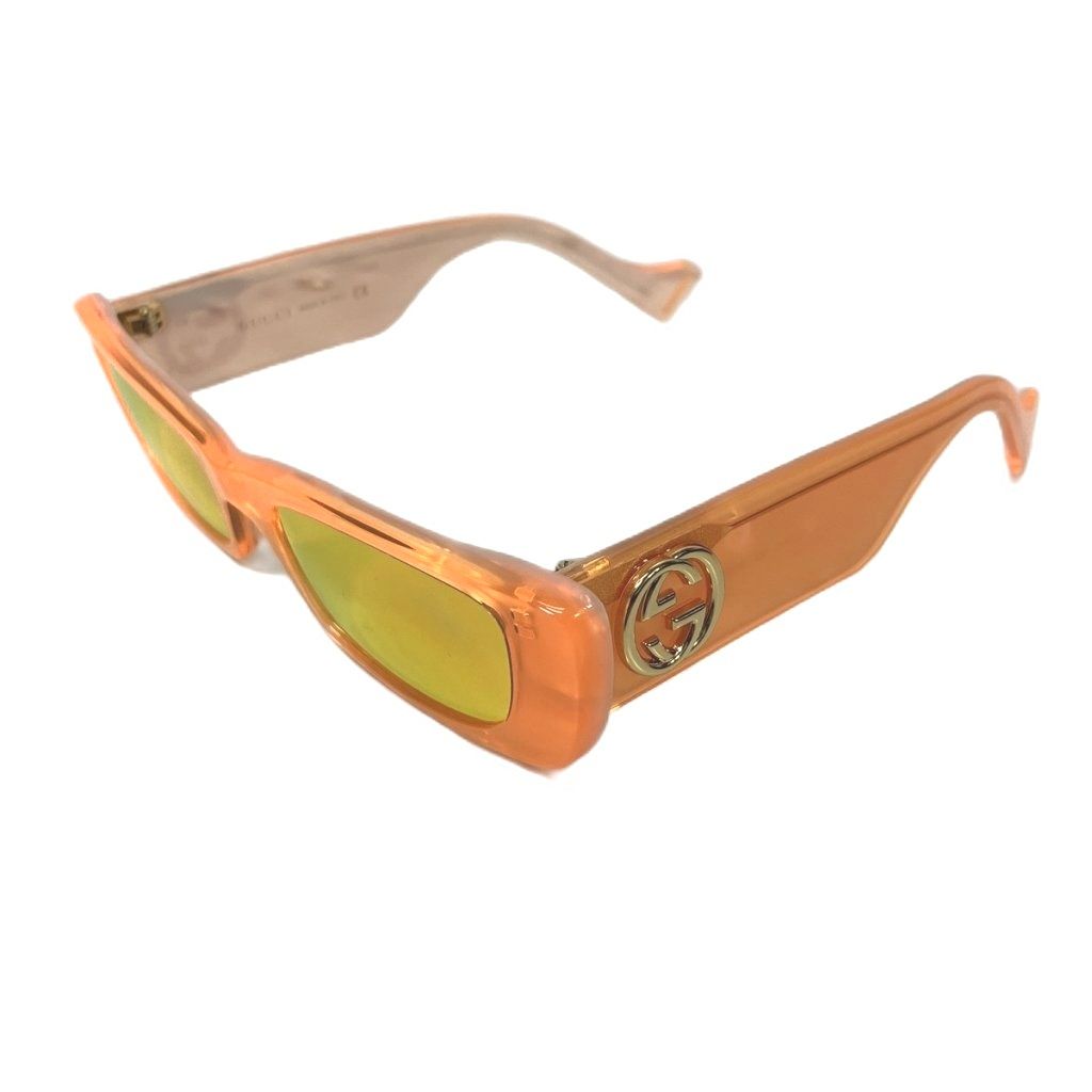 Gucci Sunglasses Rectangular Interlocking G 52 Ro 20 Orange Eyewear