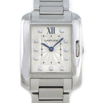 Cartier Watch Tank Anne Gray 11 Points Diamond Index Rectangular Silver
