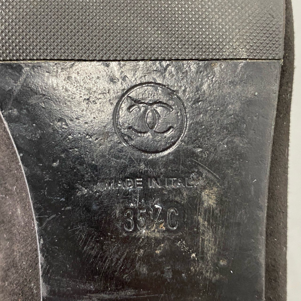 Chanel CC Logo Ballet Shoes Flat Black Suede Ribbon 35.5 — view 7